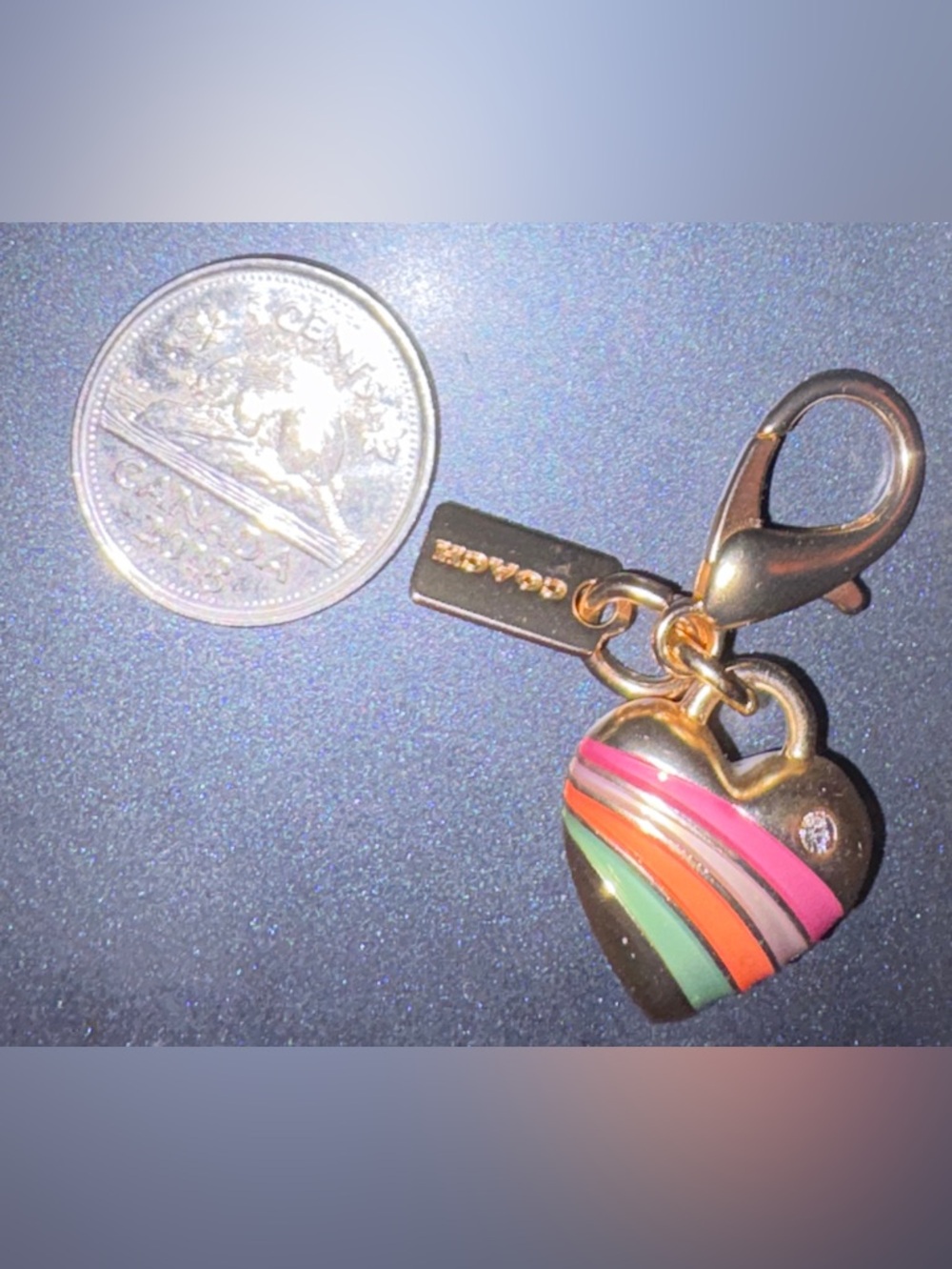 Coach Rainbow Heart Charm